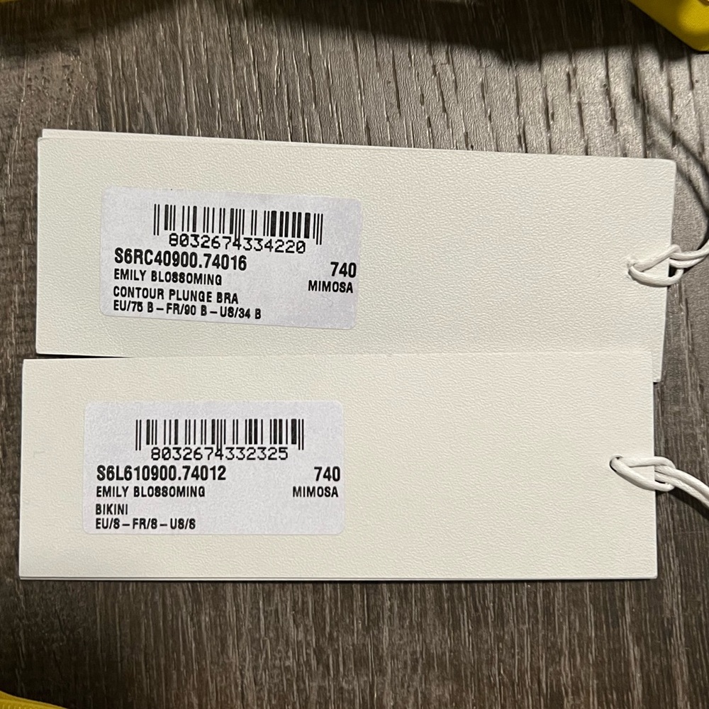 STELLA MCCARTNEY**Emily Blossoming Yellow Padded Bra + Underwear*Sm. $228 - Picture 5 of 5